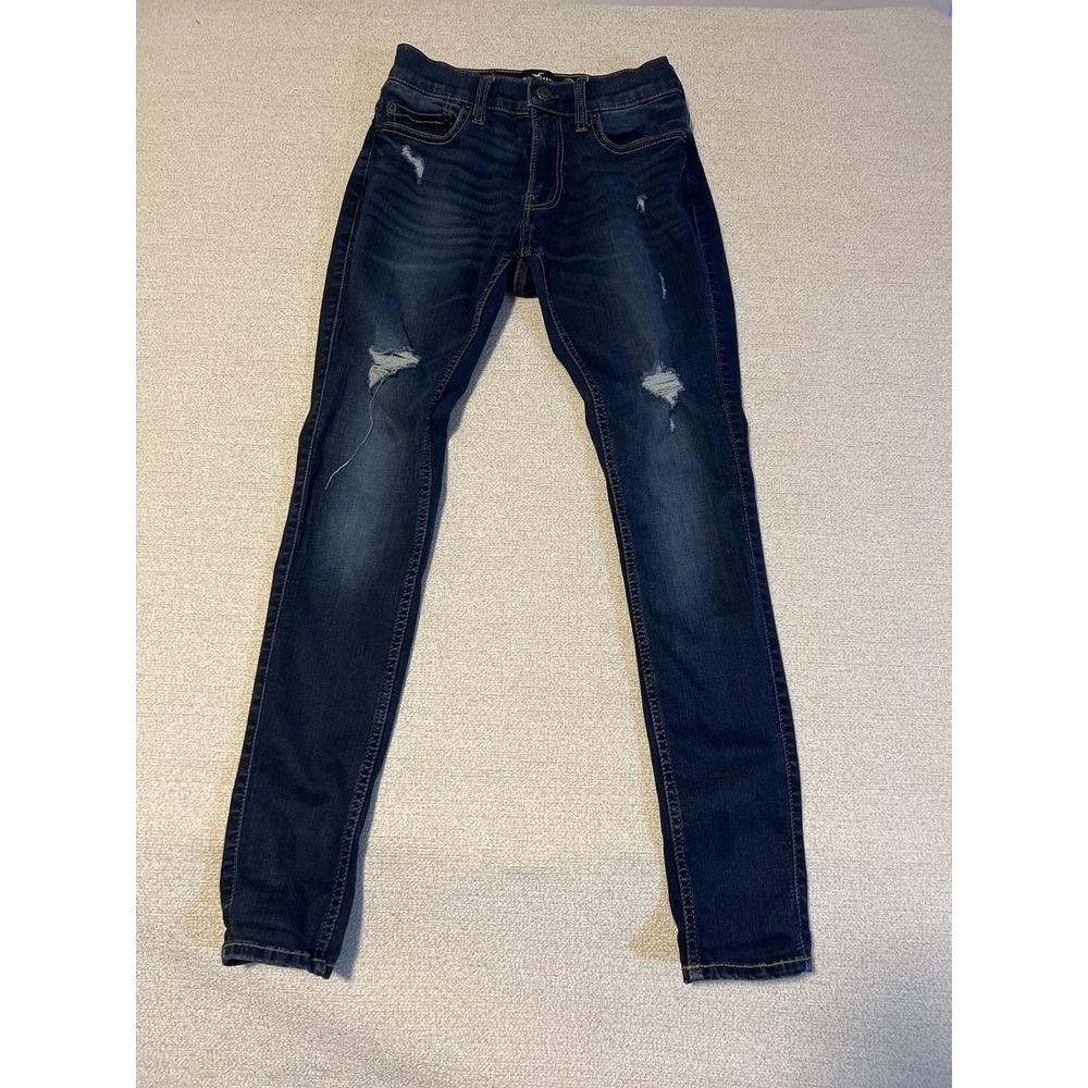 Hollister Jeans Women 29 Super‎ Skinny Advance Stretch Distressed Blue